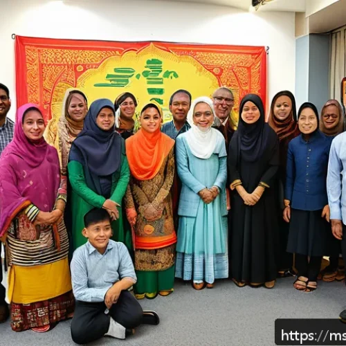 고정관념 없는 표현을 위한 리서치 방법 - A diverse group of Malaysian adults in a modern community center engaged in an empathetic dialogue s...
